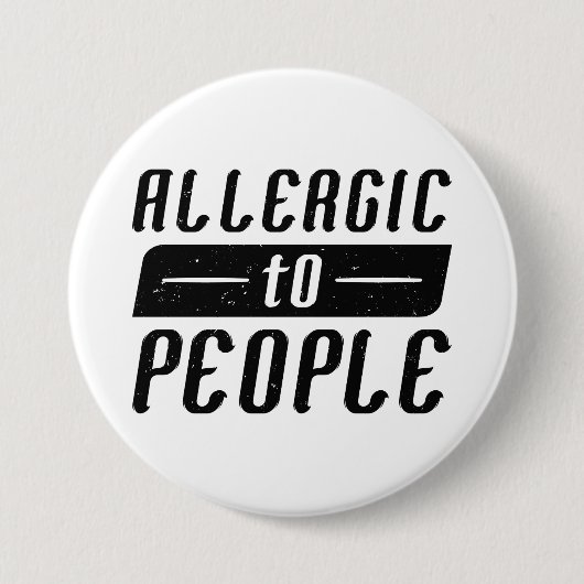 Allergisch voor mensen ronde button 7,6 cm (Voorkant)