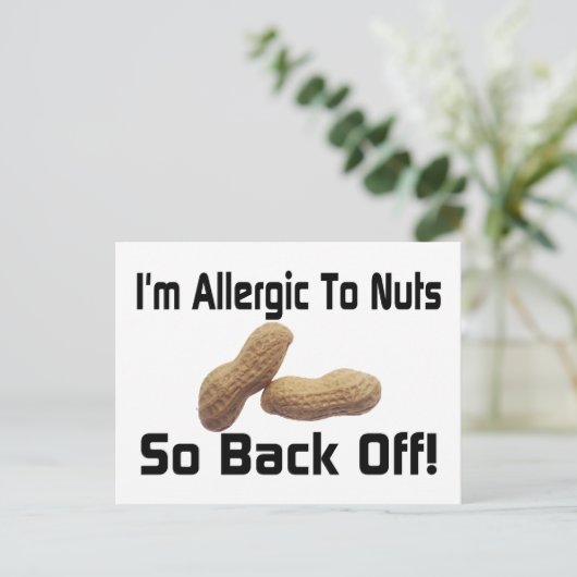 Allergisch voor noten briefkaart (Staand voorkant)