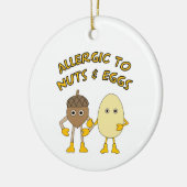 Allergisch voor noten en eieren keramisch ornament (Links)