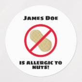 Allergisch voor noten labels (Design 2)