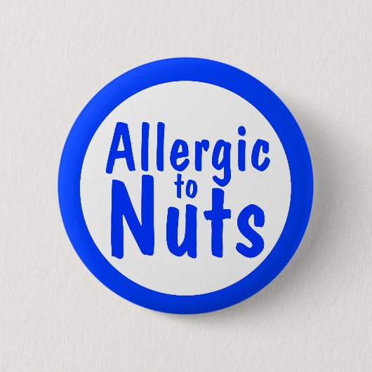 Allergisch voor noten ronde button 5,7 cm (Voorkant)