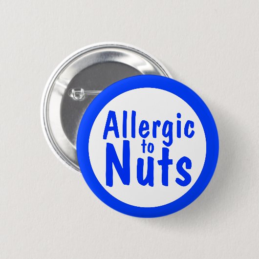 Allergisch voor noten ronde button 5,7 cm (Voorkant /achterkant)