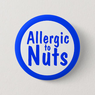 Allergisch voor noten ronde button 5,7 cm