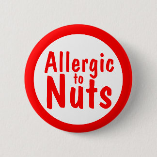 Allergisch voor noten ronde button 5,7 cm