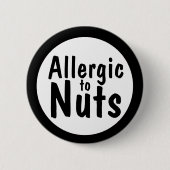 Allergisch voor noten ronde button 5,7 cm (Voorkant)