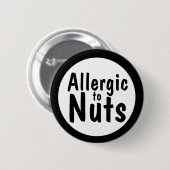 Allergisch voor noten ronde button 5,7 cm (Voorkant /achterkant)
