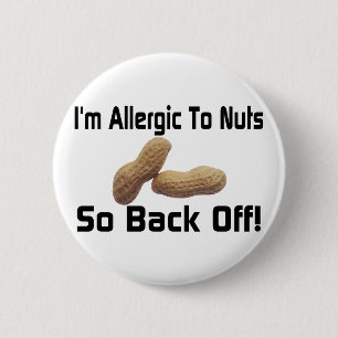 Allergisch voor noten ronde button 5,7 cm