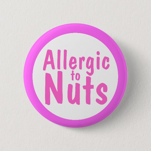 Allergisch voor noten ronde button 5,7 cm (Voorkant)