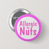 Allergisch voor noten ronde button 5,7 cm (Voorkant /achterkant)