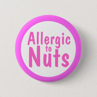 Allergisch voor noten ronde button 5,7 cm