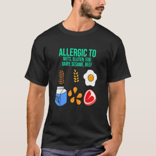 Allergisch voor nuts Gluten Dairy Food Allergy Awa T-shirt