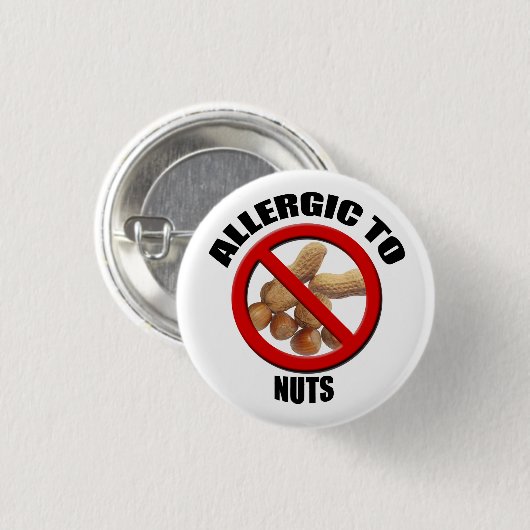 Allergisch voor Nuts Medical Alert Sml Button (Voorkant /achterkant)