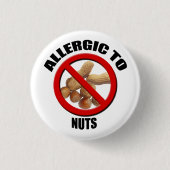 Allergisch voor Nuts Medical Alert Sml Button (Voorkant)