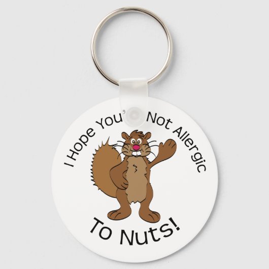 Allergisch voor Nuts Squirrel Sleutelhanger (Voorkant)