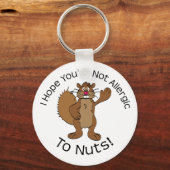 Allergisch voor Nuts Squirrel Sleutelhanger (Voorkant)