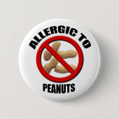 Allergisch voor Peanuts Medical Alert Std Button (Voorkant)