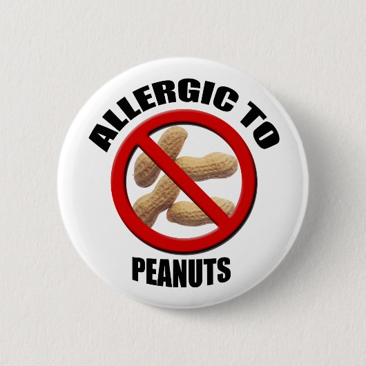 Allergisch voor Peanuts Medical Alert Std Button (Voorkant)