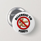 Allergisch voor Peanuts Medical Alert Std Button (Voorkant /achterkant)