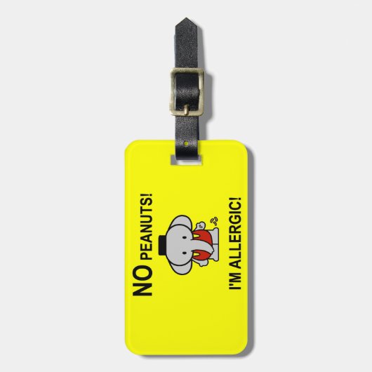 Allergisch voor pinda's bagagelabel (Voorkant verticaal)