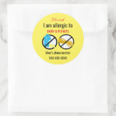 Allergisch voor pinda's en melkachtige Kinderen ge Ronde Sticker (Tas)