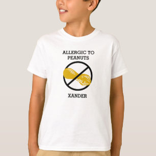 Allergisch voor pinda's Gepersonaliseerde Kinderen T-shirt