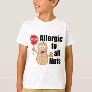 Allergisch voor pinda's Leuke Noten Allergie Kinde T-shirt