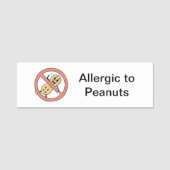 Allergisch voor pinda's naamplaatje (Voorkant)