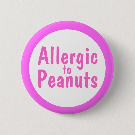 Allergisch voor pinda's ronde button 5,7 cm (Voorkant)