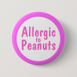 Allergisch voor pinda's ronde button 5,7 cm