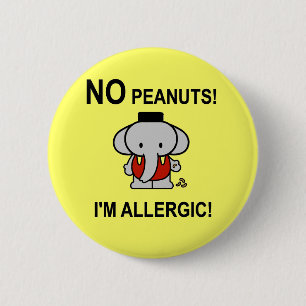 Allergisch voor pinda's ronde button 5,7 cm