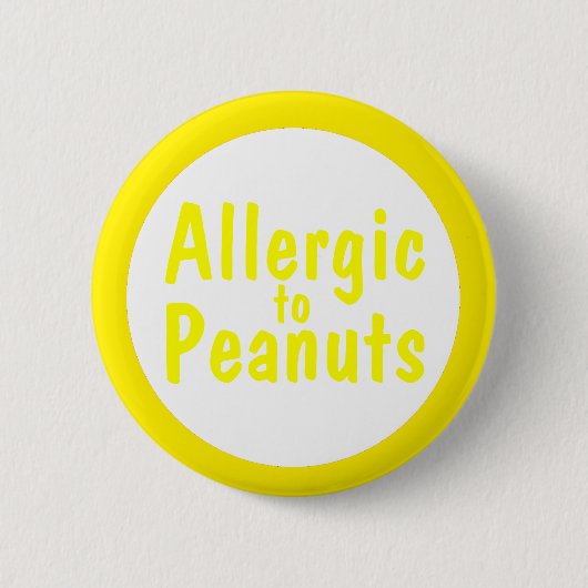 Allergisch voor pinda's ronde button 5,7 cm (Voorkant)
