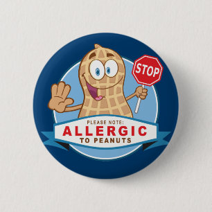 Allergisch voor pinda's ronde button 5,7 cm