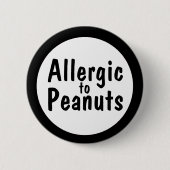 Allergisch voor pinda's ronde button 5,7 cm (Voorkant)