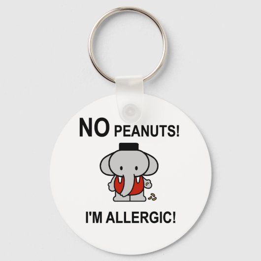 Allergisch voor pinda's sleutelhanger (Voorkant)