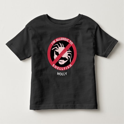 Allergisch voor schelpdierallergie Gepersonaliseer Kinder Shirts (Voorkant)