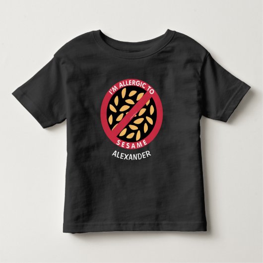 Allergisch voor Sesamzaad Allergie Gepersonaliseer Kinder Shirts (Voorkant)