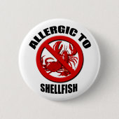 Allergisch voor Shellfish Medical Alert Std Button (Voorkant)