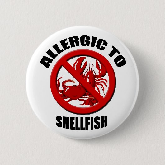 Allergisch voor Shellfish Medical Alert Std Button (Voorkant)