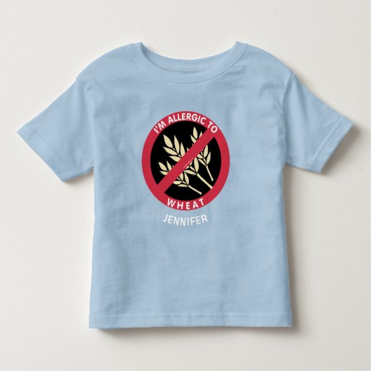 Allergisch voor tarweKinder allergie Gepersonalise Kinder Shirts (Voorkant)