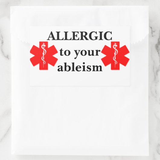 Allergisch voor uw Ableism Sticker (Tas)