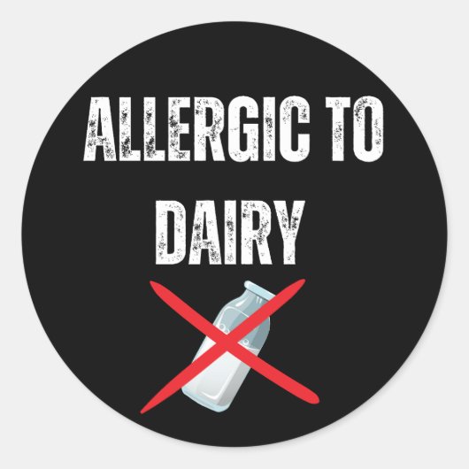 Allergisch voor zuivel ronde sticker (Voorkant)