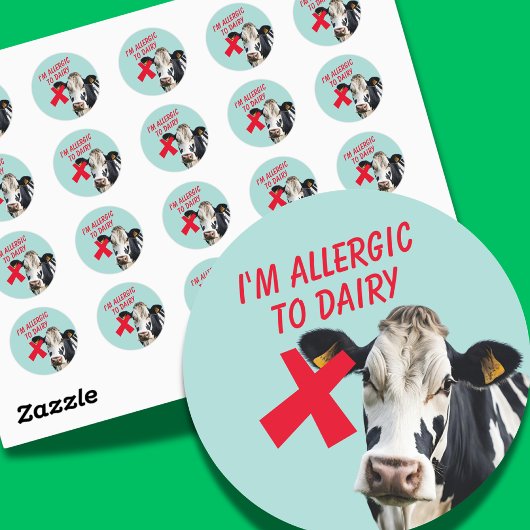 Allergisch voor zuivelintolerantie voedselallergie ronde sticker