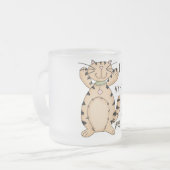 Allergische kat matglas koffiemok (Voorkant links)