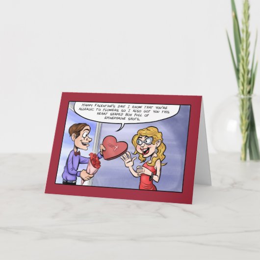 Allergische Valentijnsdag Feestdagen Kaart (Voorkant)