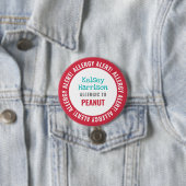 Allergy Alert Gepersonaliseerd Kinder School Ronde Button 7,6 Cm (In situ)