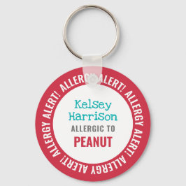 Allergy Alert Gepersonaliseerd Kinder School Sleutelhanger