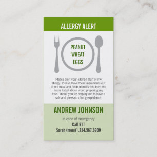 Allergy Alert Grass Duotones Contactkaartje