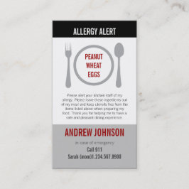 Allergy Alert Gray Duotones Contactkaartje