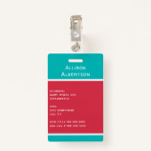 Allergy Alert Kind Foto Medical Emergency Daycare Badge (Achterkant met clip)