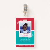 Allergy Alert Kind Foto Medical Emergency Daycare Badge (Voorkant met clip)